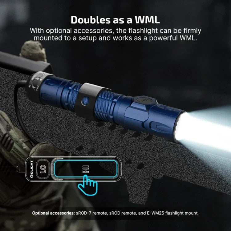 OLIGHT WARRIORULTRANB Warrior Ultra 2500 Lumens Tactical Flashlight with OAL Material - Navy Blue