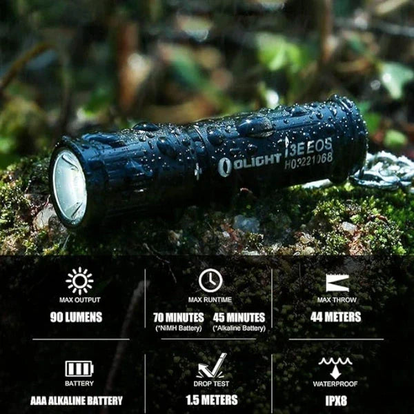 OLIGHT I3EBK i3E EOS Keychain Flashlight - Black