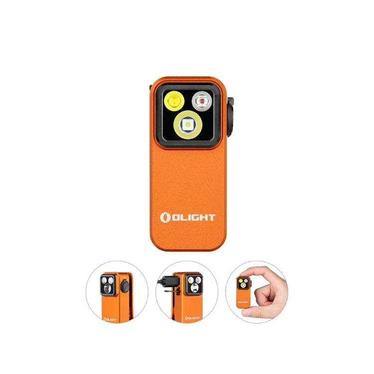 OLIGHT OCLIPPROOGC2M Oclip Pro Clip on Flashlight with Floodlight Spotlight and Red Light - Orange