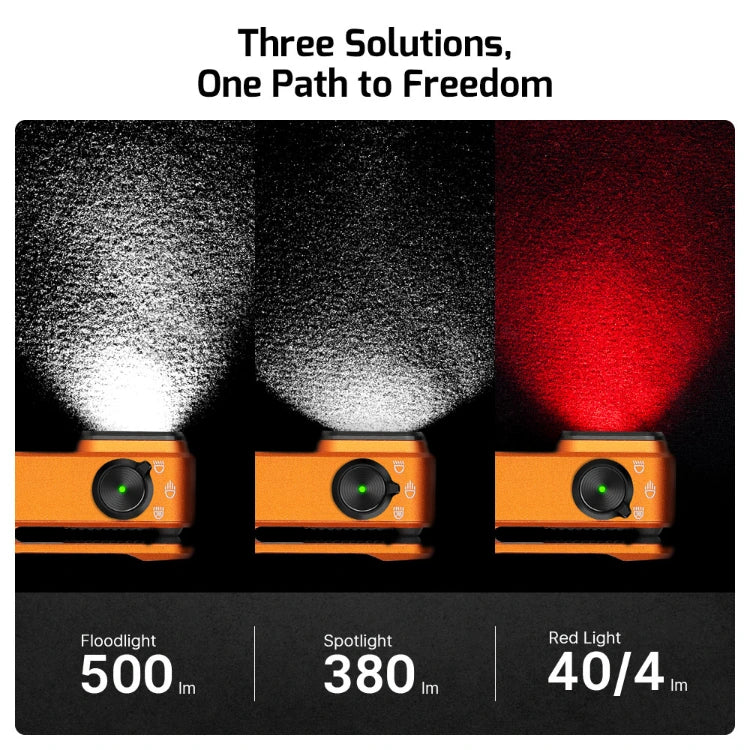OLIGHT OCLIPPROOGC2M Oclip Pro Clip on Flashlight with Floodlight Spotlight and Red Light - Orange