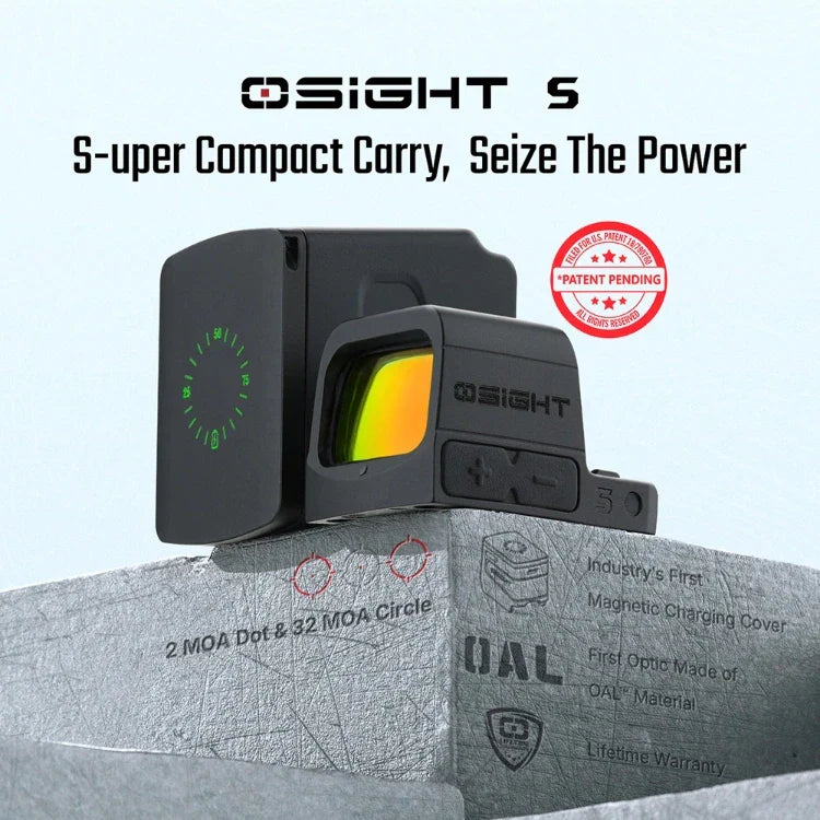 OLIGHT OSIGHTSRDDOTBK Osight S 2 MOA Dot & 32 MOA Circle with OAL Material