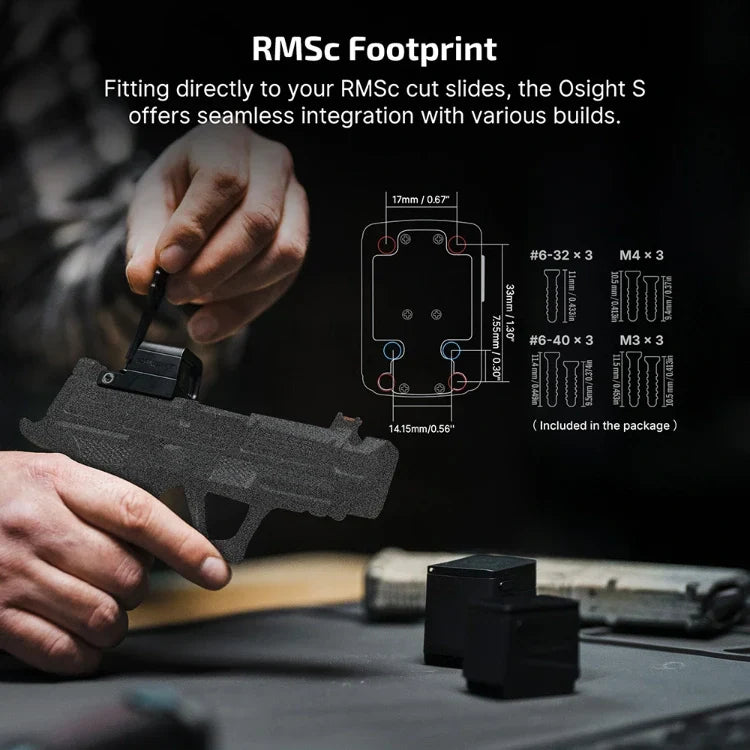 OLIGHT OSIGHTSRDDOTBK Osight S 2 MOA Dot & 32 MOA Circle with OAL Material