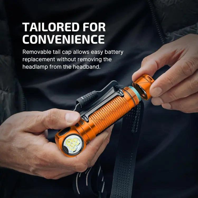 OLIGHT PERUN3OG Perun 3 Headlamp 3000 Lumens White Light and Red Light - Orange