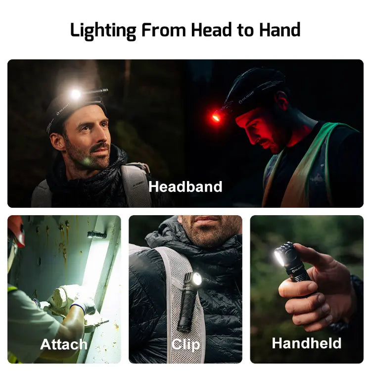 OLIGHT PERUN3OG Perun 3 Headlamp 3000 Lumens White Light and Red Light - Orange