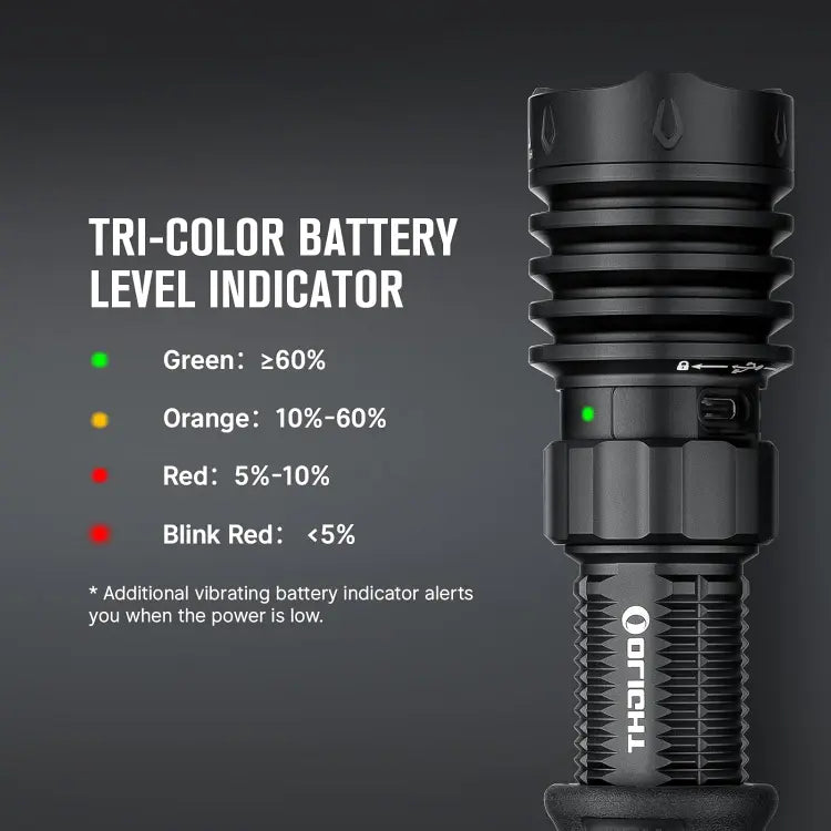 OLIGHT WARRIORX4MTBK Warrior X 4 USB-C and MCC Rechargeable Tactical Flashlight With Holster - Matte Black