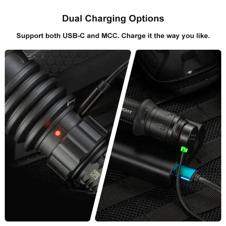OLIGHT WARRIORX4MTBK Warrior X 4 USB-C and MCC Rechargeable Tactical Flashlight With Holster - Matte Black