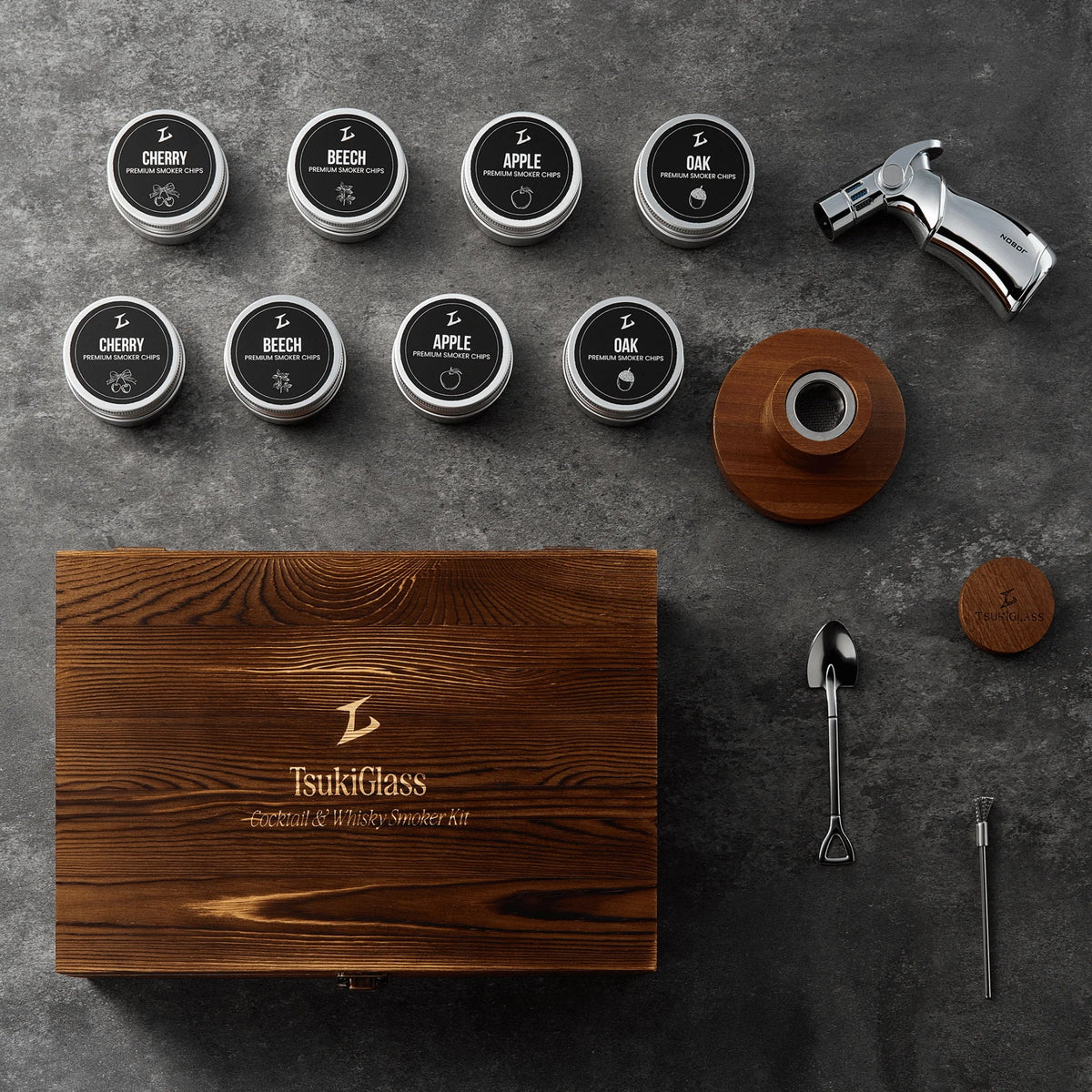 Tsuki Smoker Kit For Whisky & Cocktails (With Torch)