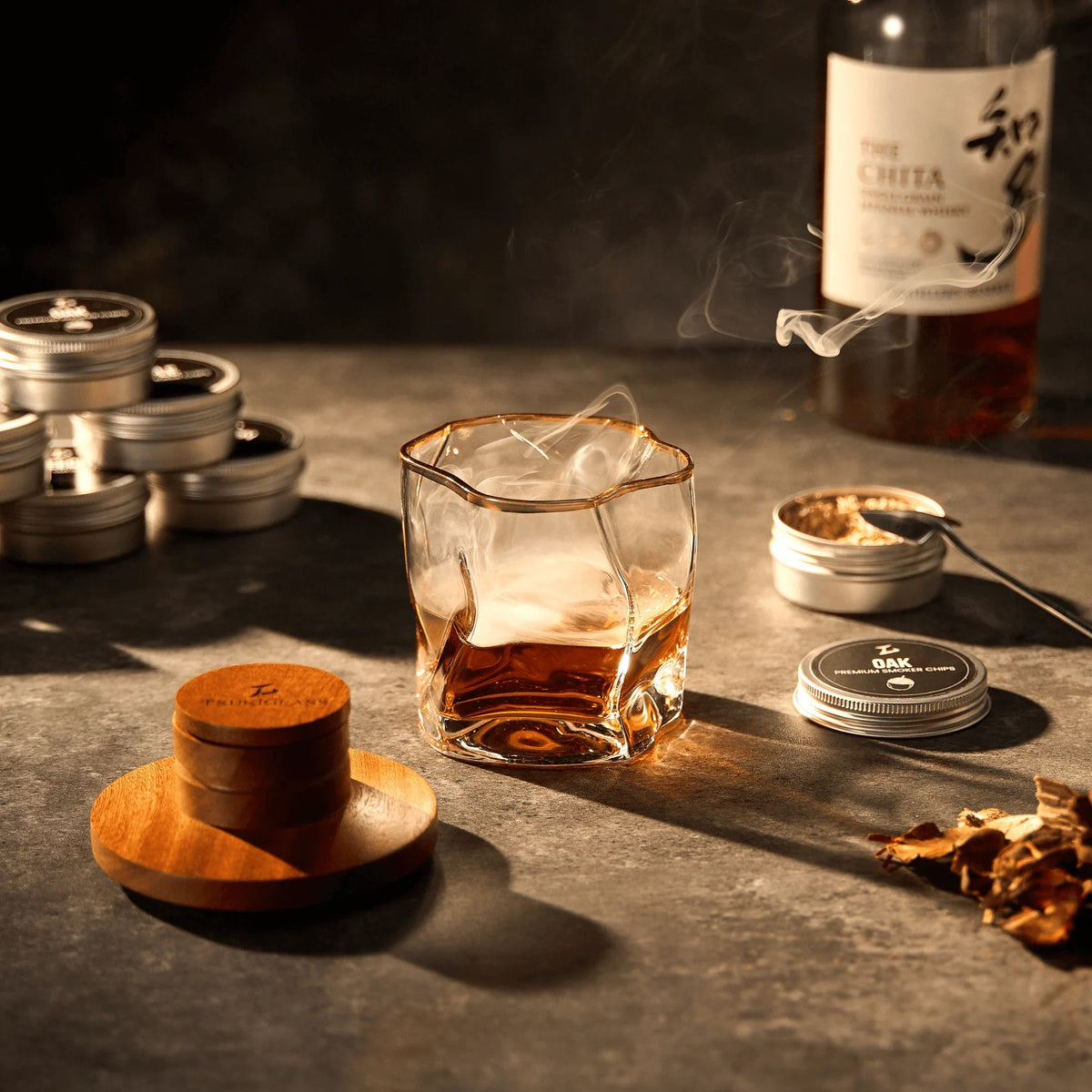 Tsuki Smoker Kit For Whisky & Cocktails (With Torch)