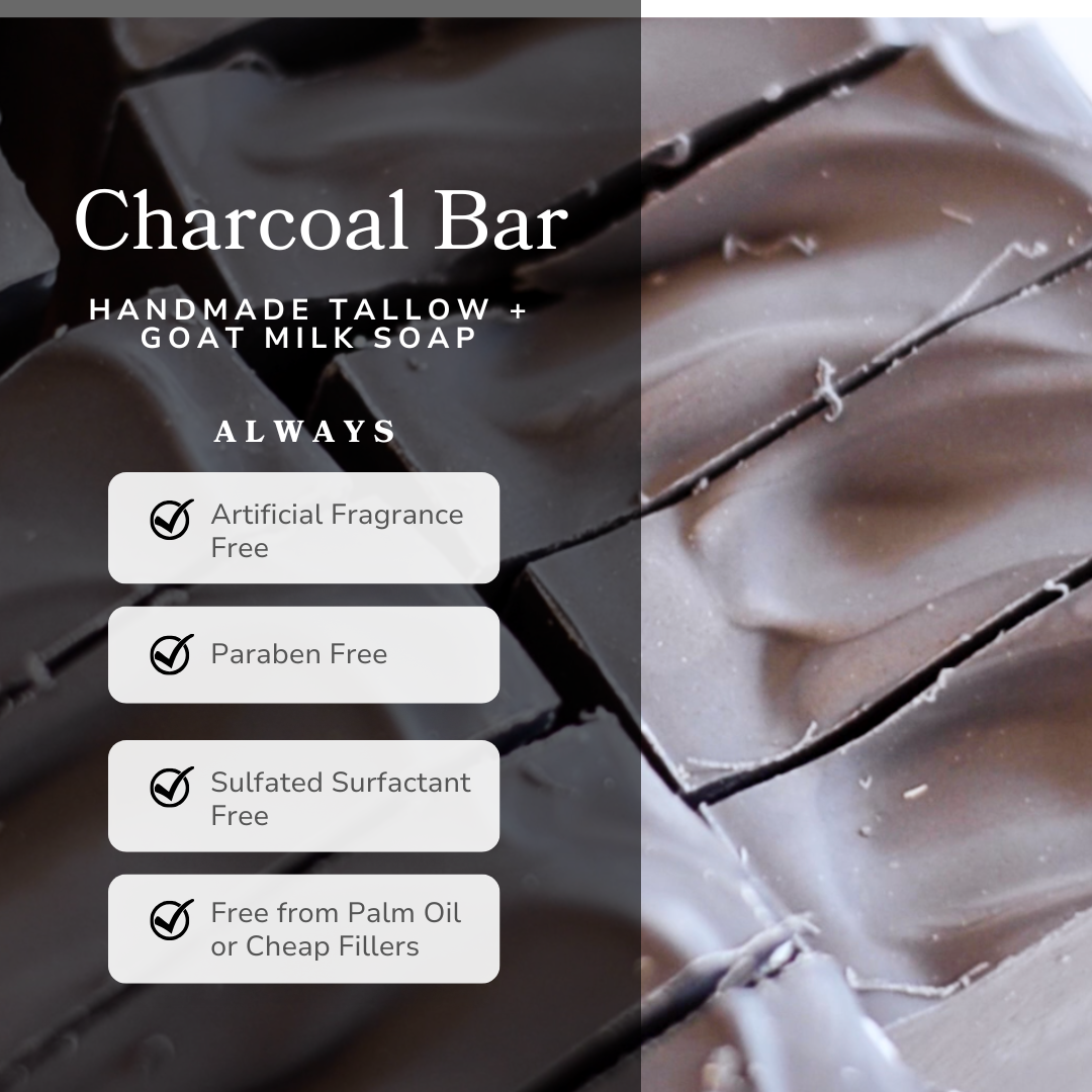 Clarifying Charcoal Bar Handmade Tallow and Goat Milk Soap Bar