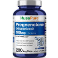 NusaPure Pregnenolone (Micronized) 100 mg Per Serving 200 Veg Caps Dietary Supplement Vegan, Non-GMO