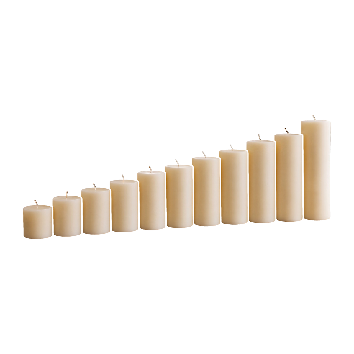 Candle Symphony 11 Piece White-Beeswax Pillar Set 3-Inch Diameter