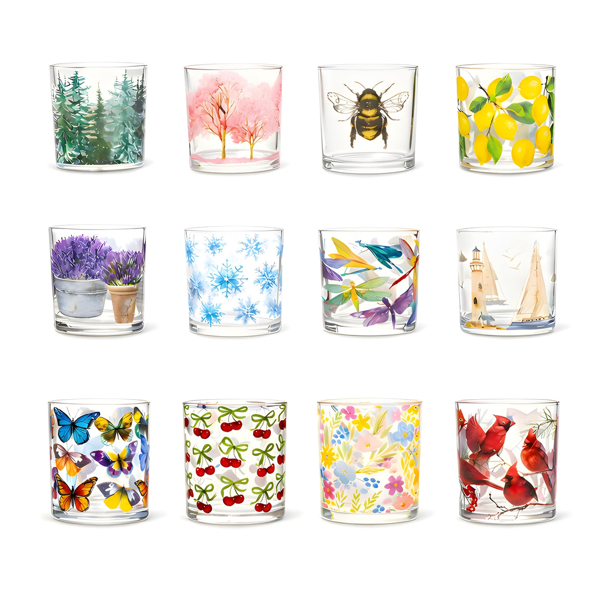 Votive Candle Holder Glass Lantern, Multiple Design Options