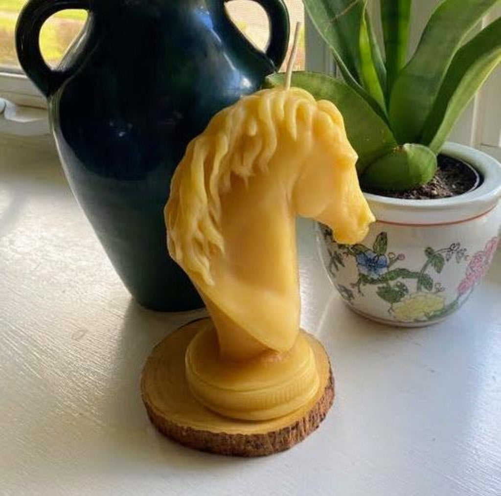 Chess Knight Beeswax Candle