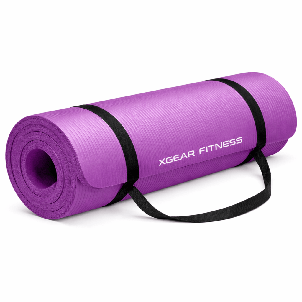 XGear Fitness Thick Travel Yoga Mat with Carrying Strap