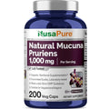 NusaPure Mucuna Pruriens 1000mg 200 Veggie Caps (Non-GMO, 100% Vegetarian, Vegan)