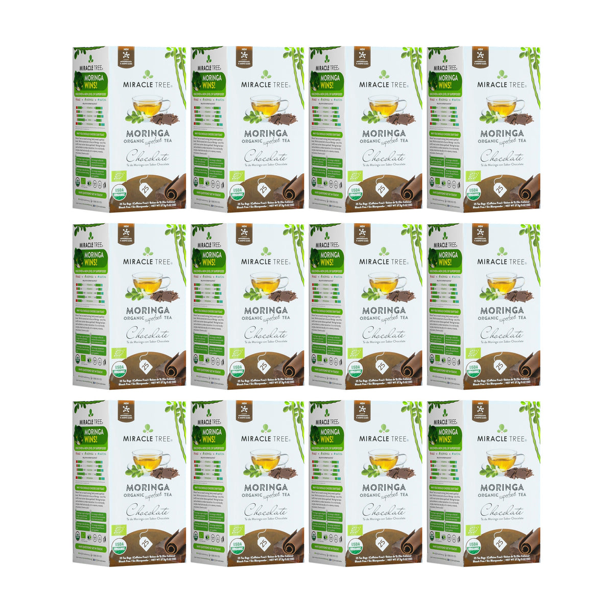 Organic Moringa Tea - Chocolate - Caffeine-Free Herbal Tea