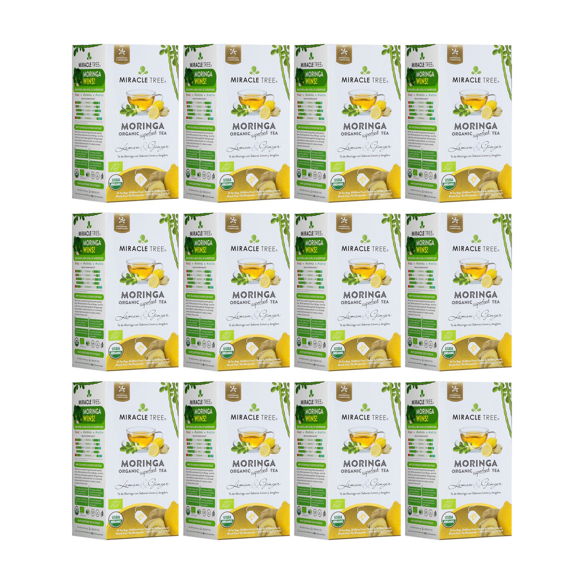 Organic Moringa Tea - Lemon & Ginger - Caffeine-Free Herbal Tea