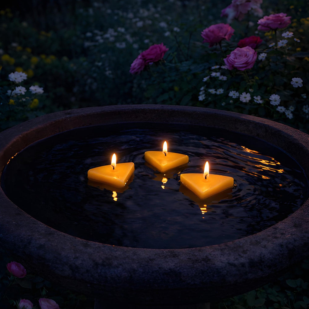 Floating Triangle Beeswax Candle