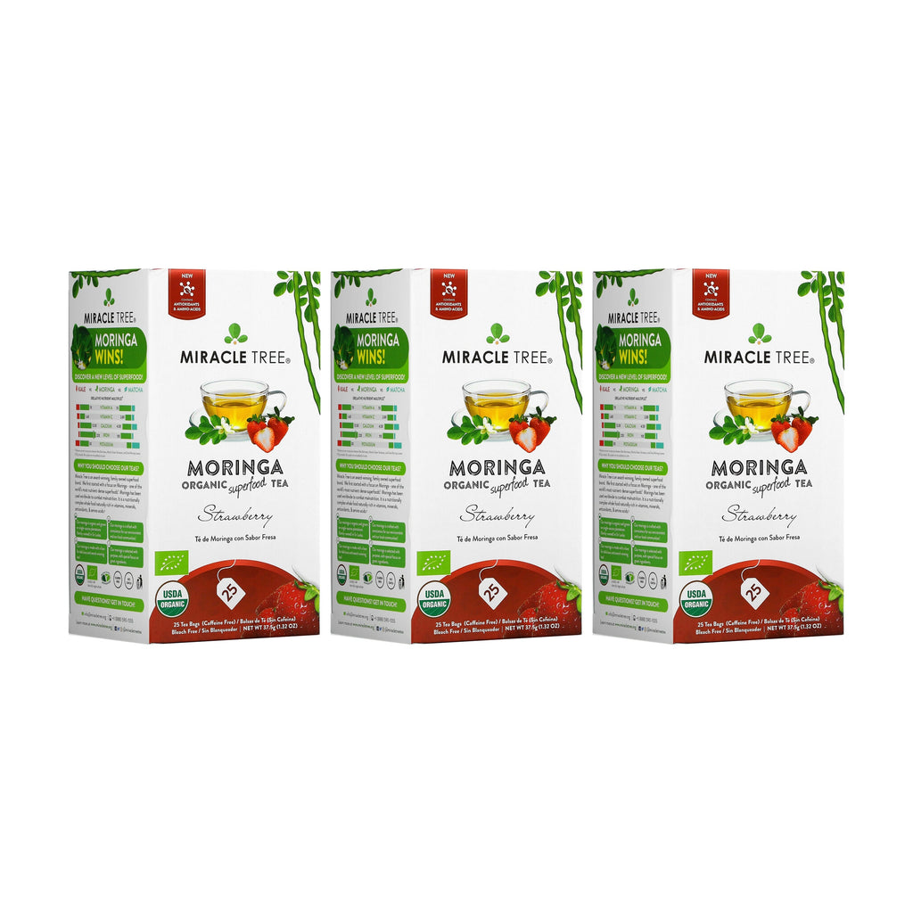Organic Moringa Tea - Strawberry - Caffeine-Free Herbal Tea