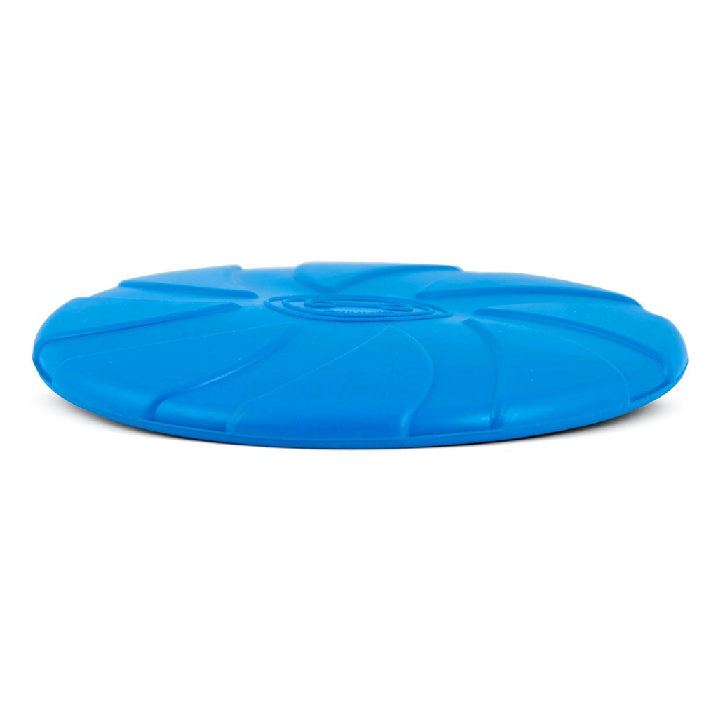 Jeffers Blue Bone Stamped Frisbee Natural Rubber 8 Inch Dog Toy for Fetching & Chewing
