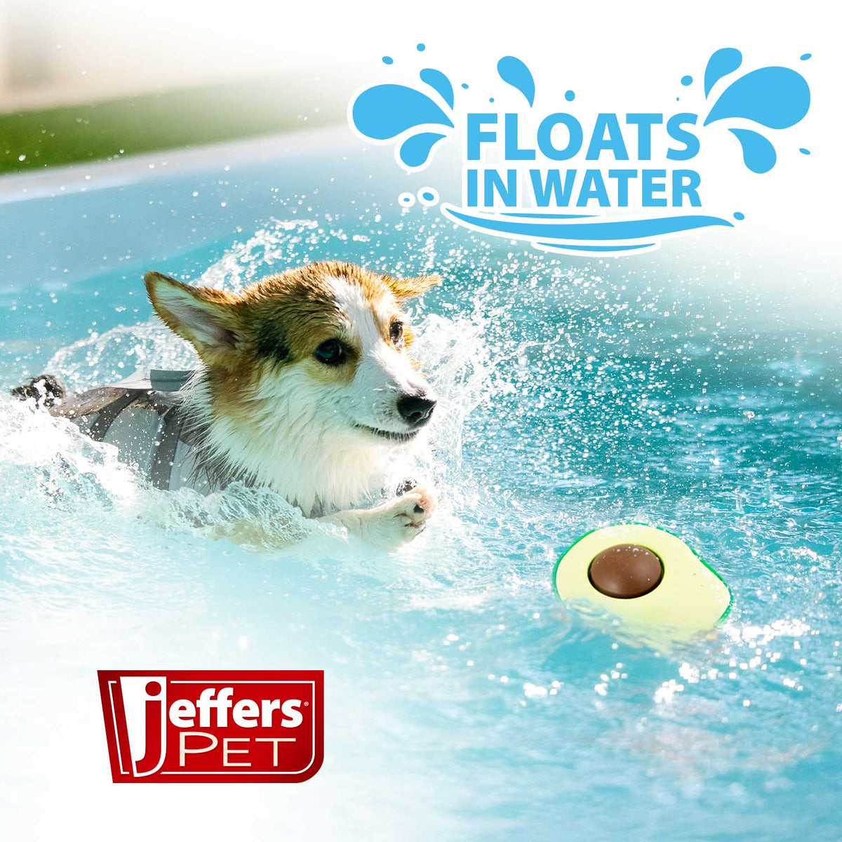 Jeffers Floating Natural Rubber Dog Chew Toy with Vanilla Scent for Dental Health and Water Play