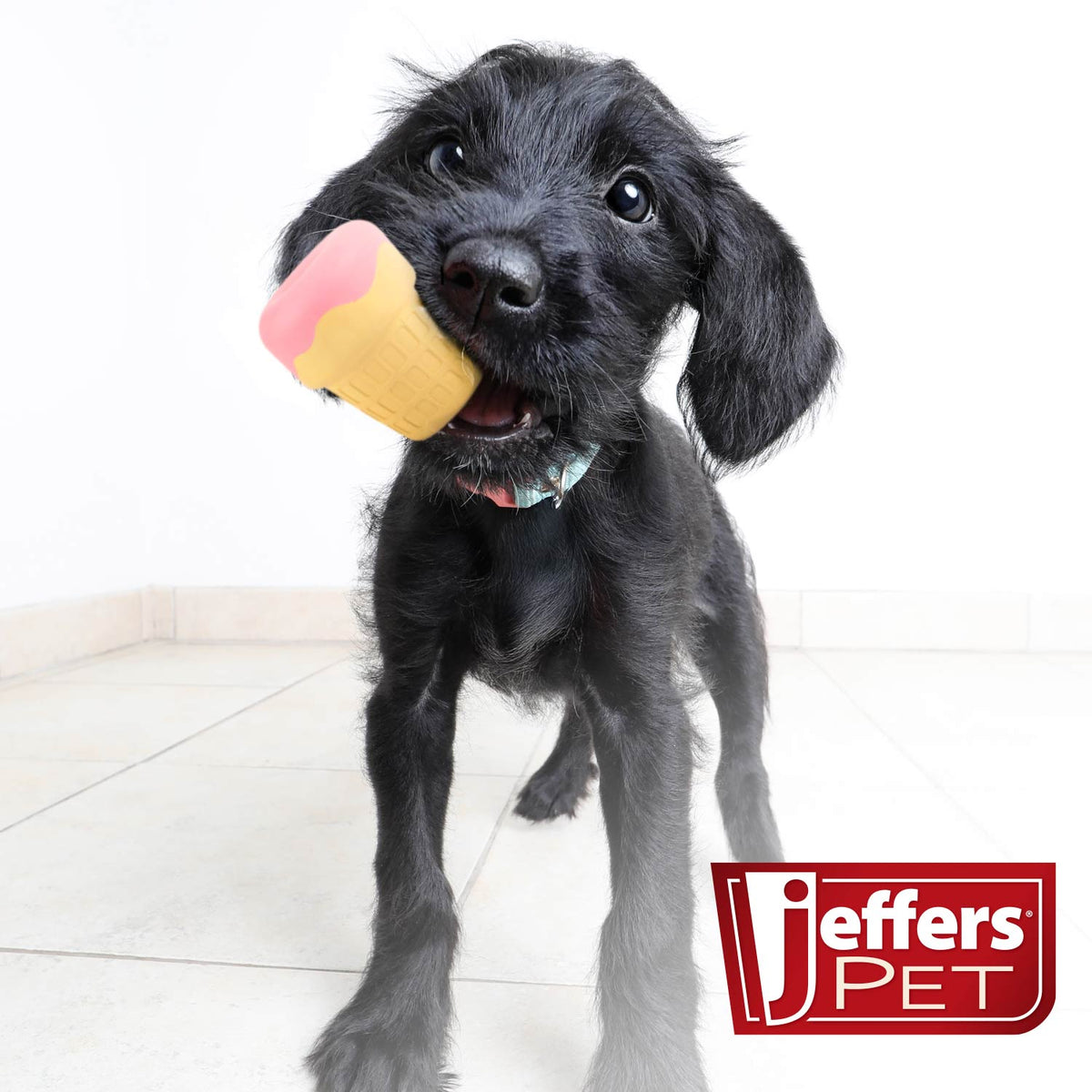 Jeffers Ice Cream Cone Natural Rubber Stuffable Treat Dispensing Dental Dog Chew Toy