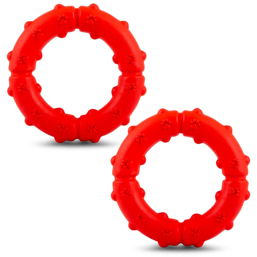 Jeffers Paw Ring Tugger Natural Rubber Dog Dental Chew & Fetch Toy