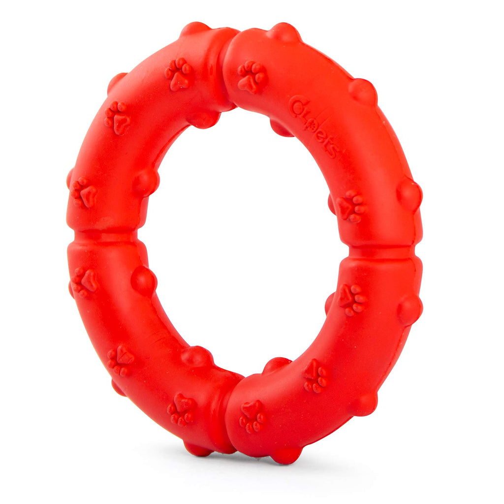 Jeffers Paw Ring Tugger Natural Rubber Dog Dental Chew & Fetch Toy