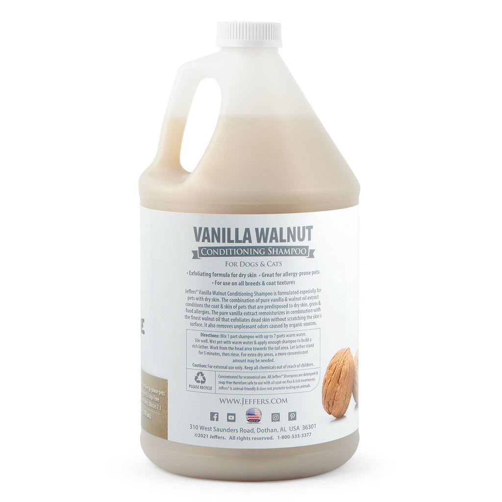 Jeffers Pet Vanilla Walnut Exfoliating Dog & Cat Conditioning Shampoo