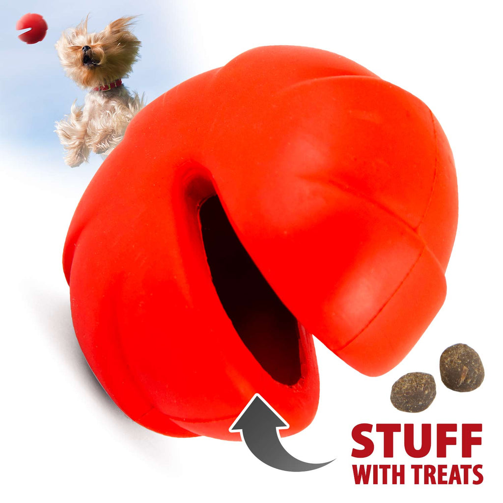 Jeffers Red Millipede Natural Rubber Treat Dispensing Dental Dog Chew Toy