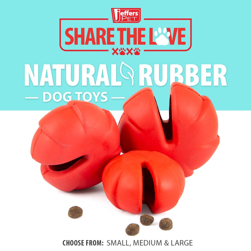 Jeffers Red Millipede Natural Rubber Treat Dispensing Dental Dog Chew Toy