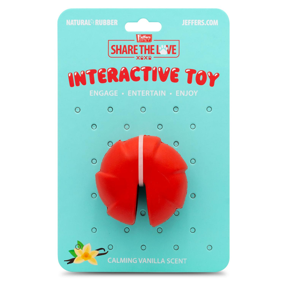 Jeffers Red Millipede Natural Rubber Treat Dispensing Dental Dog Chew Toy