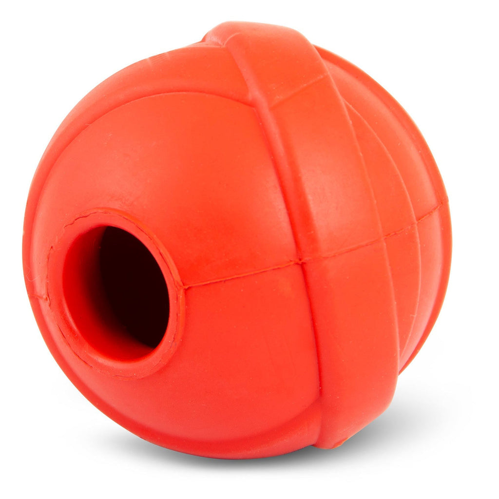 Jeffers Red Orbits Ball Natural Rubber Dental Treat Dispensing Dog Chew Toy