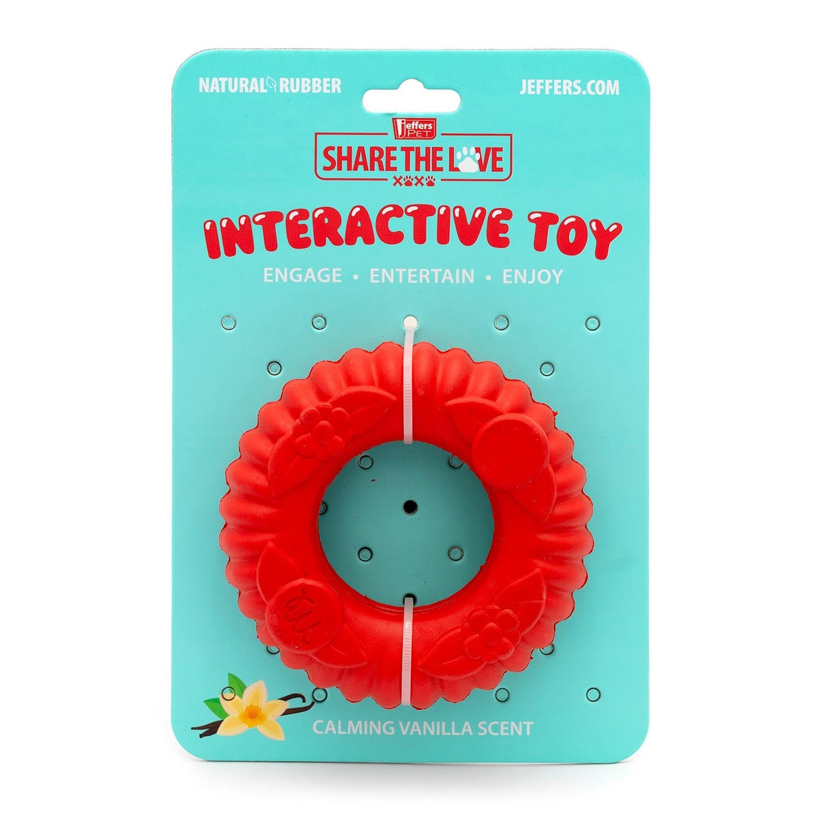 Jeffers Red Virgo Tugger Natural Rubber Dog Dental Chew Toy for Interactive or Solo Play