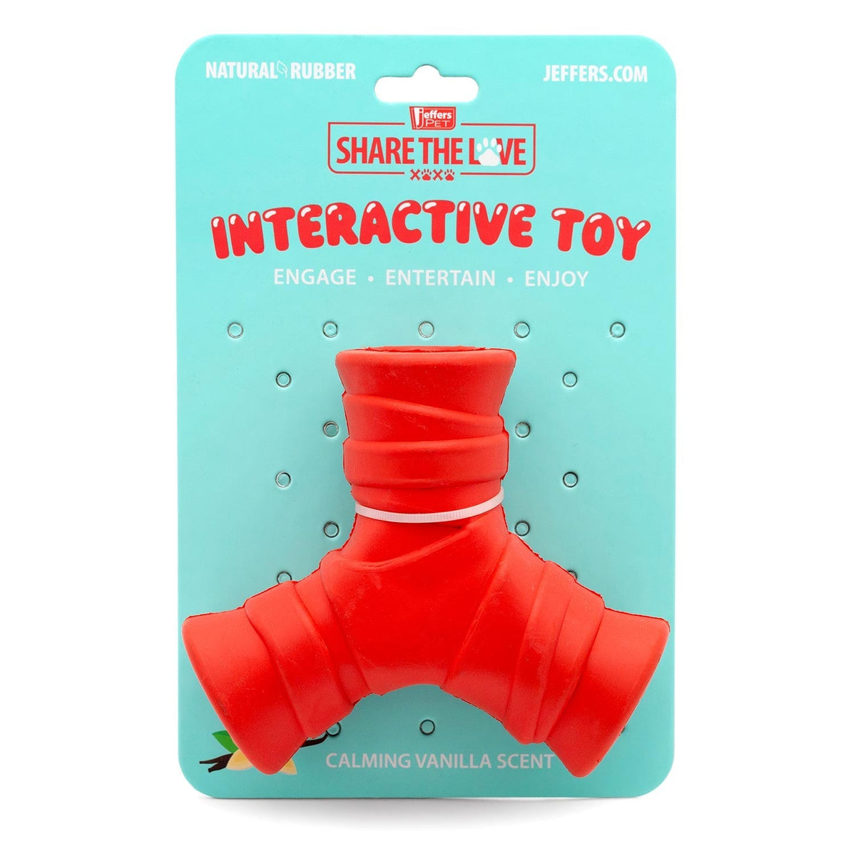 Jeffers Red "Y" Natural Rubber Dental Dog Chew Toy for Medium Chewers