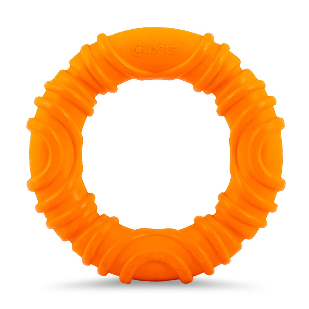 Jeffers Wavy Ring Tugger Natural Rubber Dog Chew Toy for Tug, Fetch & Dental Support