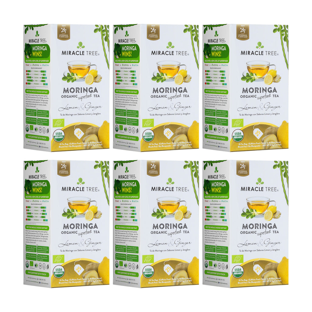 Organic Moringa Tea - Lemon & Ginger - Caffeine-Free Herbal Tea