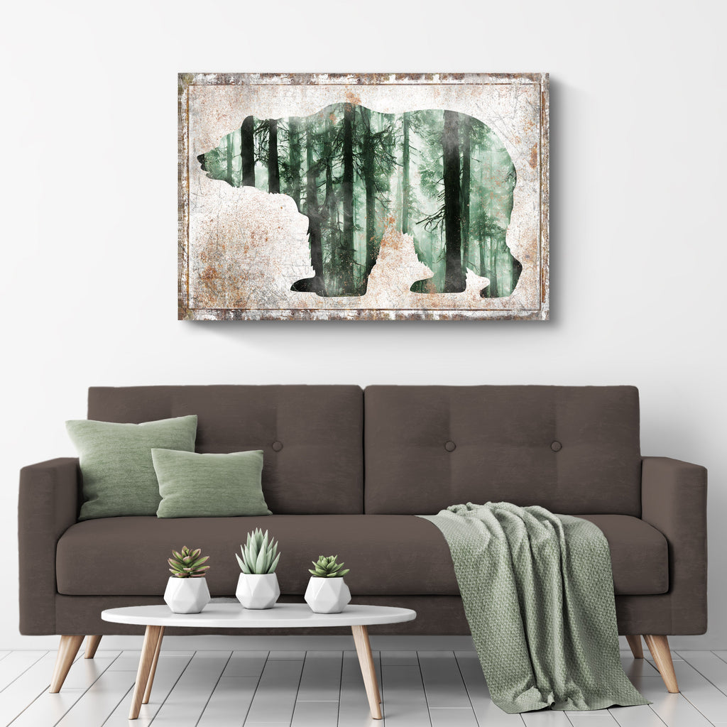 Animals Forest Bear Birch Canvas Wall Art