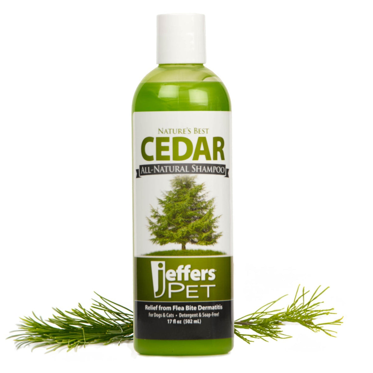 Jeffers Pet Nature's Best Cedar All-Natural Flea Bite Relief Shampoo for Dogs and Cats