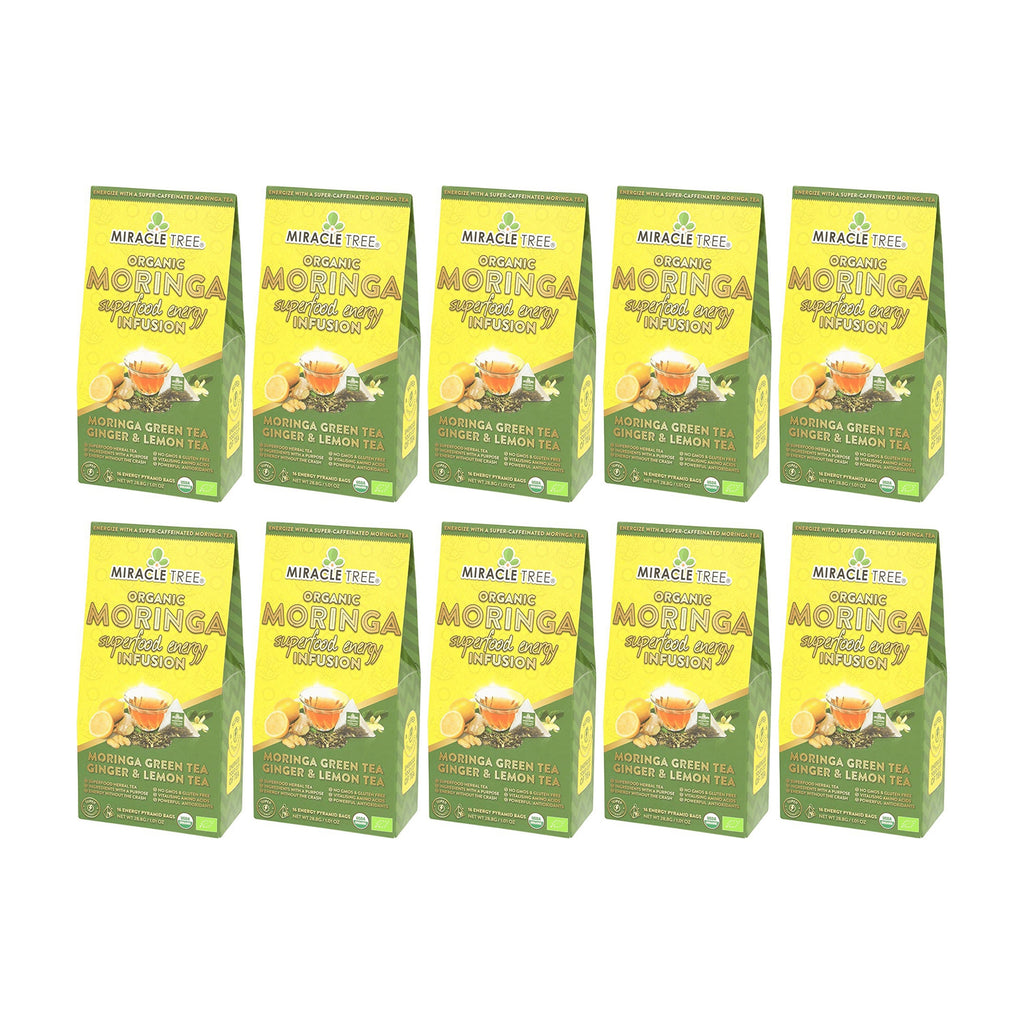 Organic Moringa Energy Tea - Ginger Lemon - Natural Coffee Alternative
