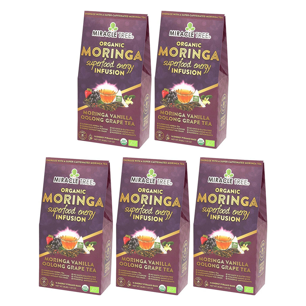 Organic Moringa Energy Tea - Grape Vanilla - Natural Coffee Alternative