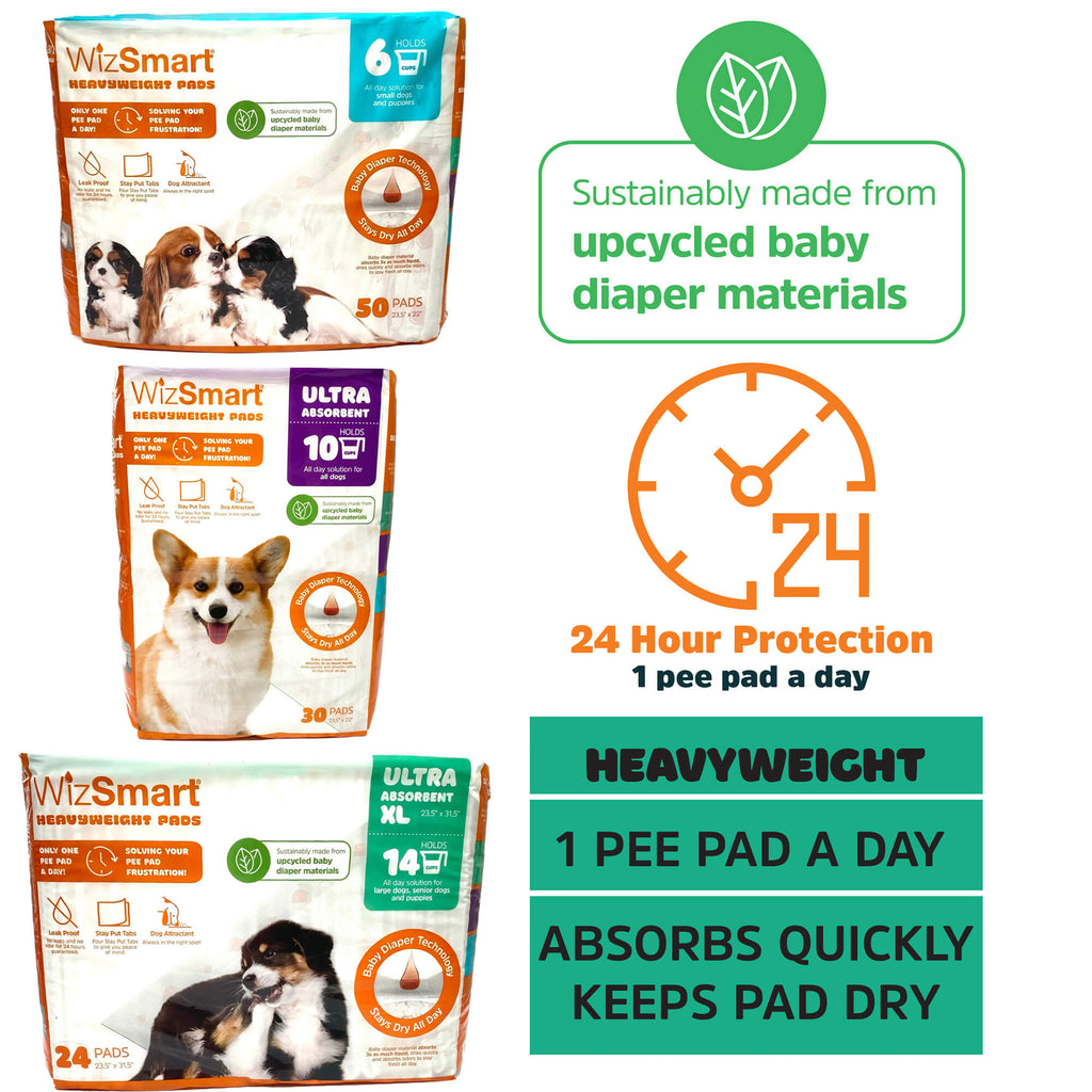 WizSmart Heavyweight Pads for Small Dogs & Puppies